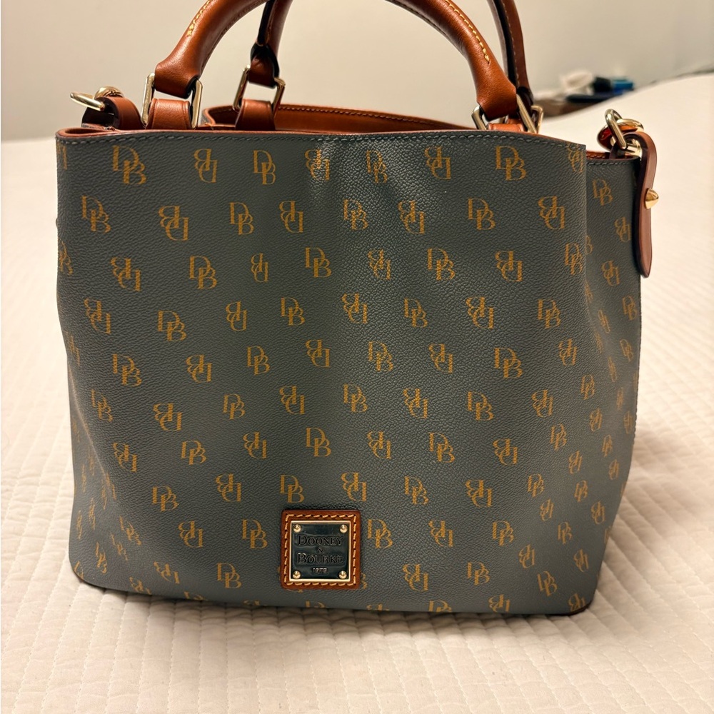 Dooney & Bourke Gray and Brown Shoulder Bag